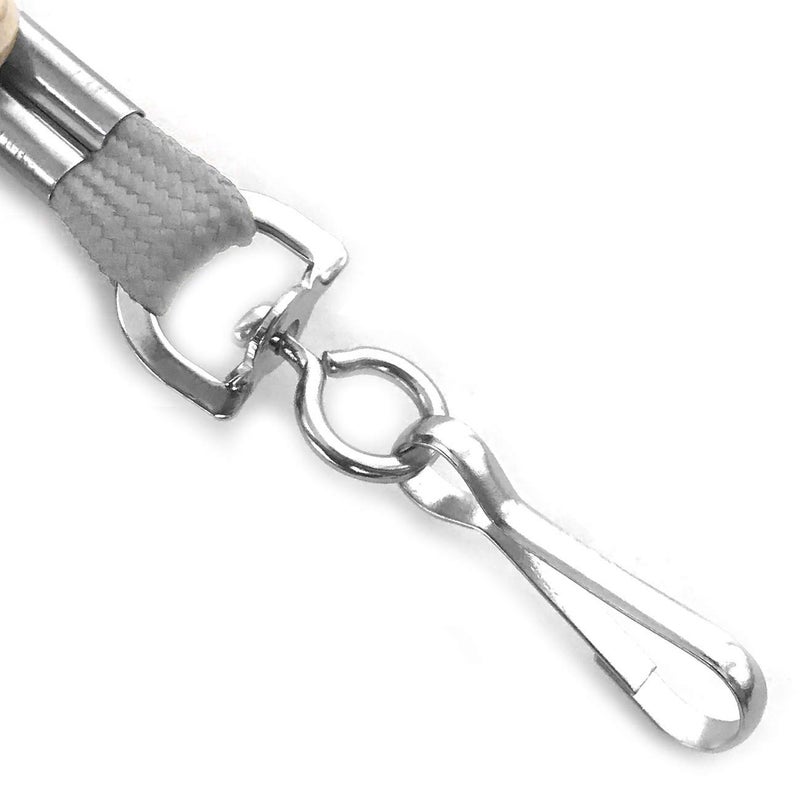 Beebel Lanyards 100 Pack Gray Lanyard with Swivel Hook Clips for ID Name Badge Holder (Gray, 100 Pack) - Image 3